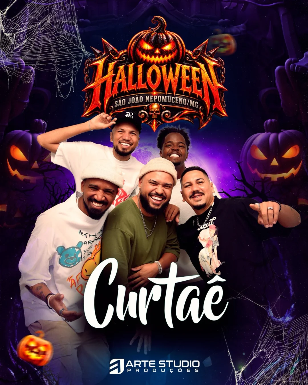 Halloween São João Nepomuceno 2026 - Cartaz com show do Curtaê