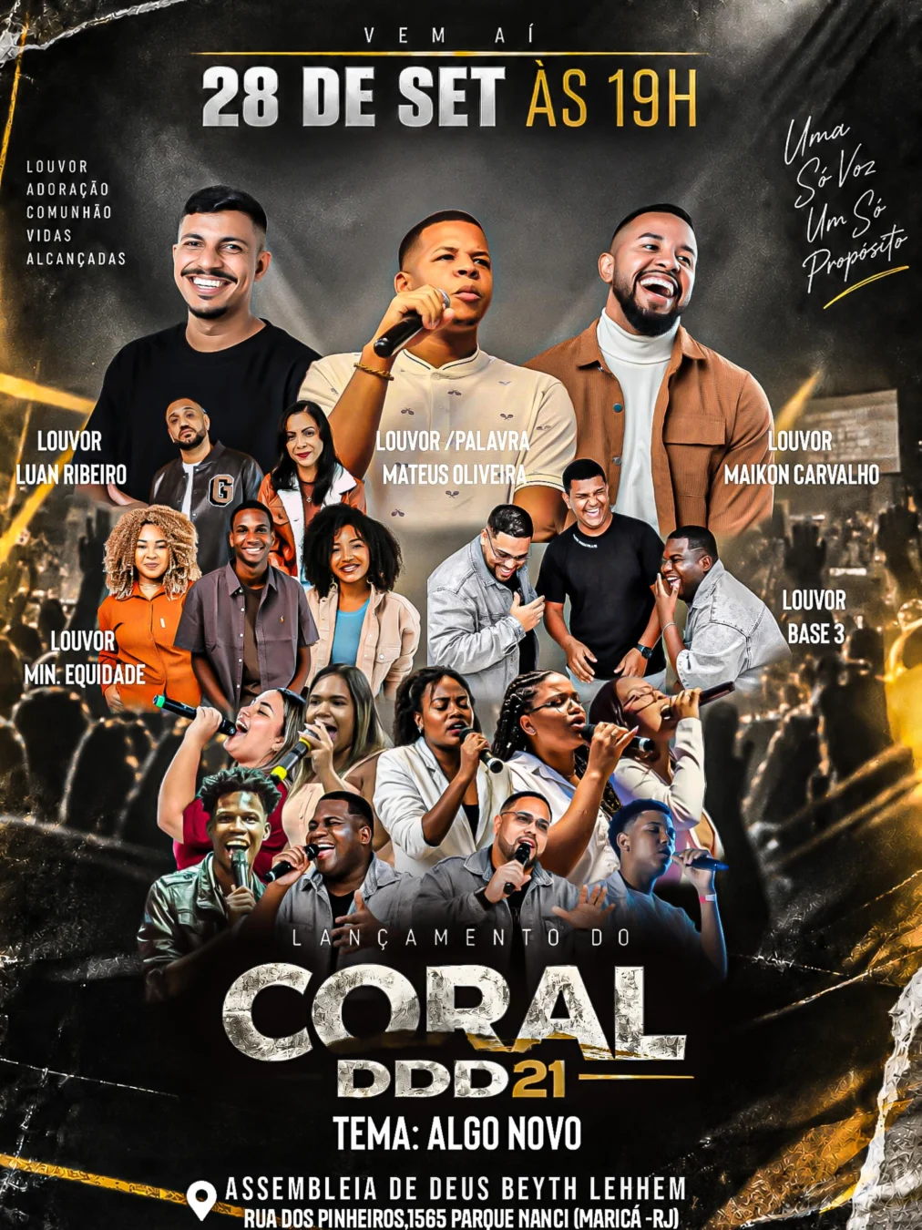 Lançamento Coral DDD 21 2026 - Cartaz oficial da noite de louvor e adoração