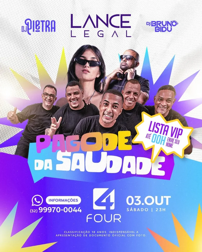 Lance Legal Muriaé 2026: Sábado na Four