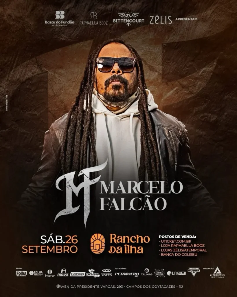 Marcelo Falcão em Campos 2026 no Rancho da Ilha