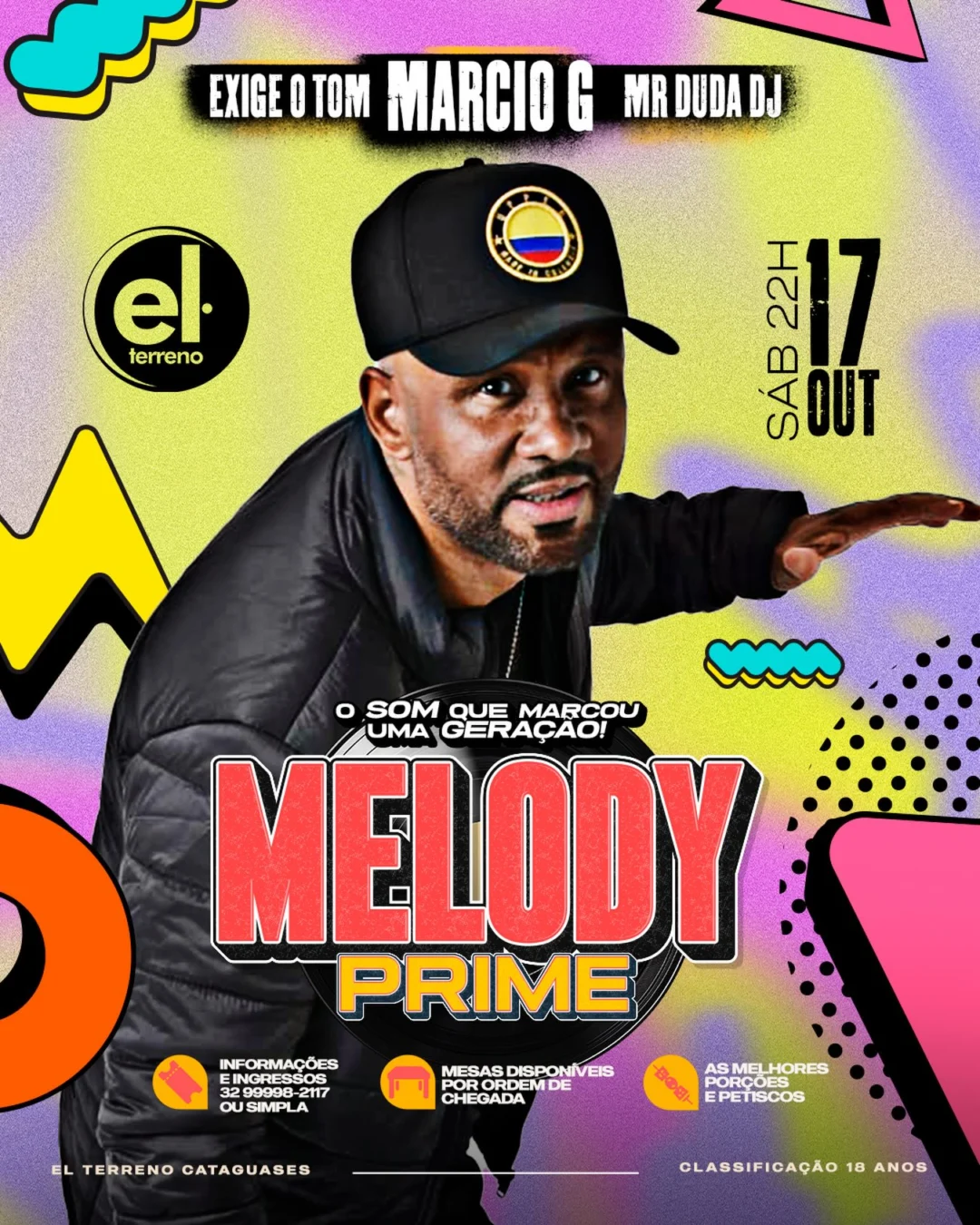Melody Prime Cataguases 2026 - Cartaz oficial da festa com Márcio G no El Terreno