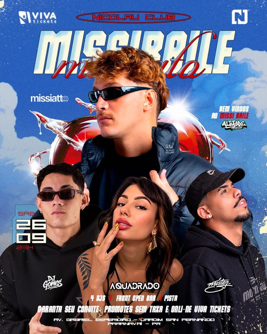 Missibaile Nicolau Club 2026 - Cartaz oficial do evento de funk e eletrônico
