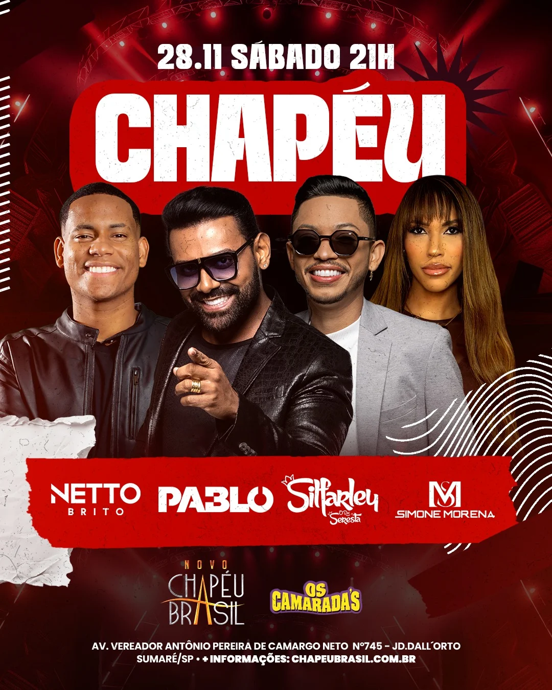 Pablo em Sumaré 2026: Noite da Sofrência 1 Pablo em Sumaré 2026 - Cartaz oficial do show no Chapéu Brasil