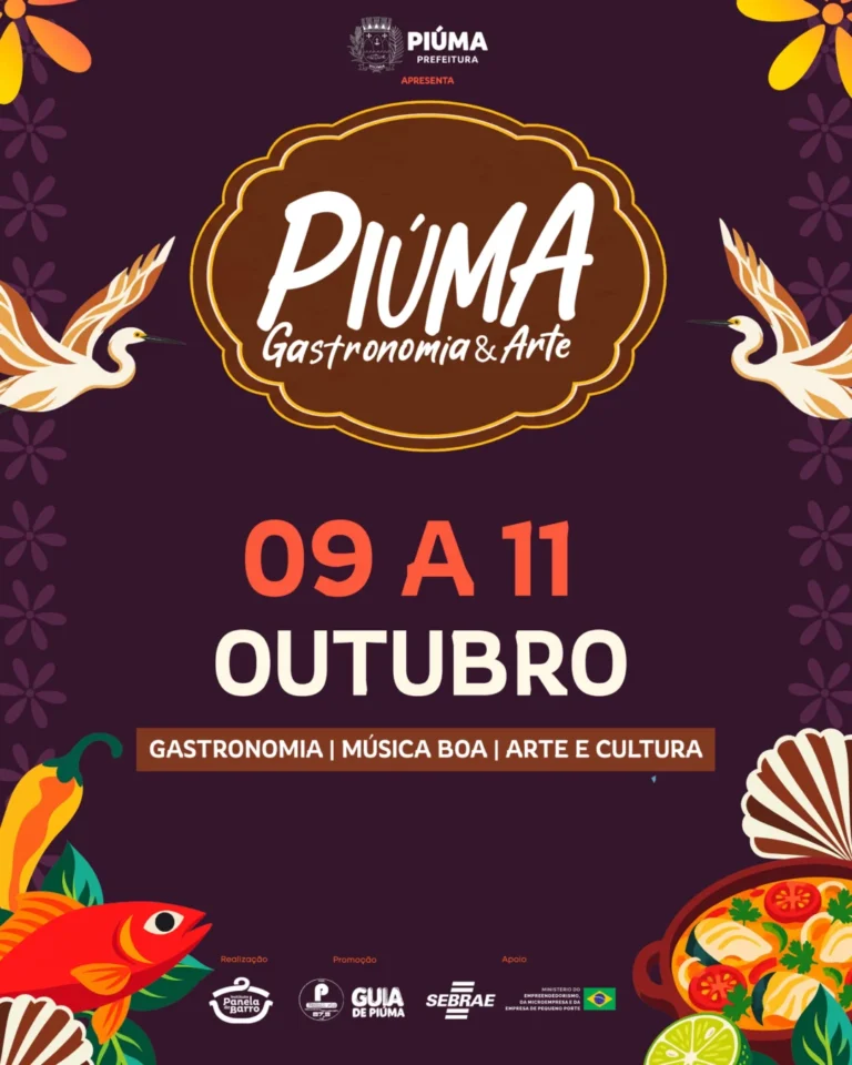 Piúma Gastronomia 2026: Festival Gastronômico 4 Eventos Top