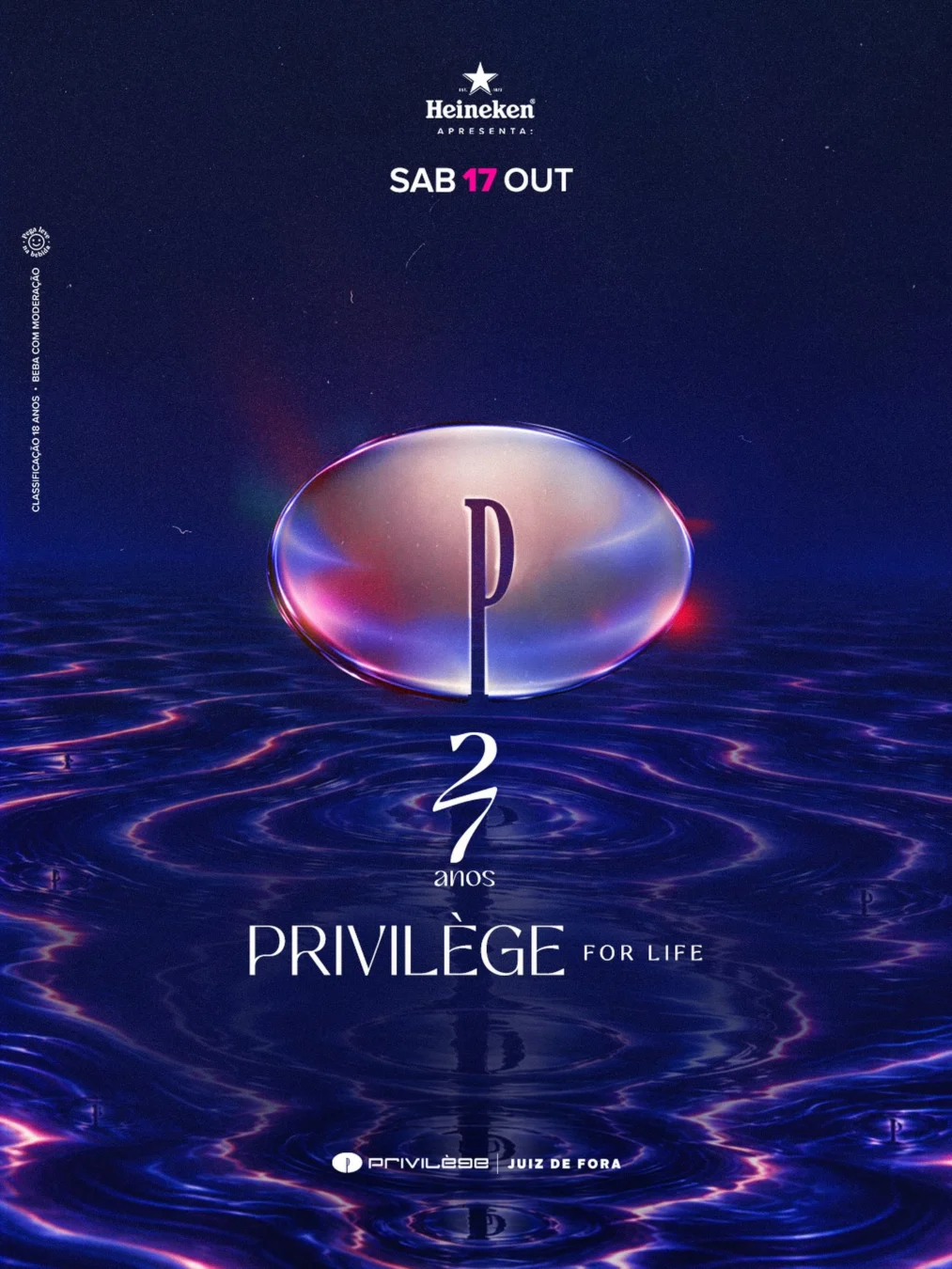 Privilège 27 Anos Juiz de Fora 2026 - Cartaz oficial do evento em Juiz de Fora MG