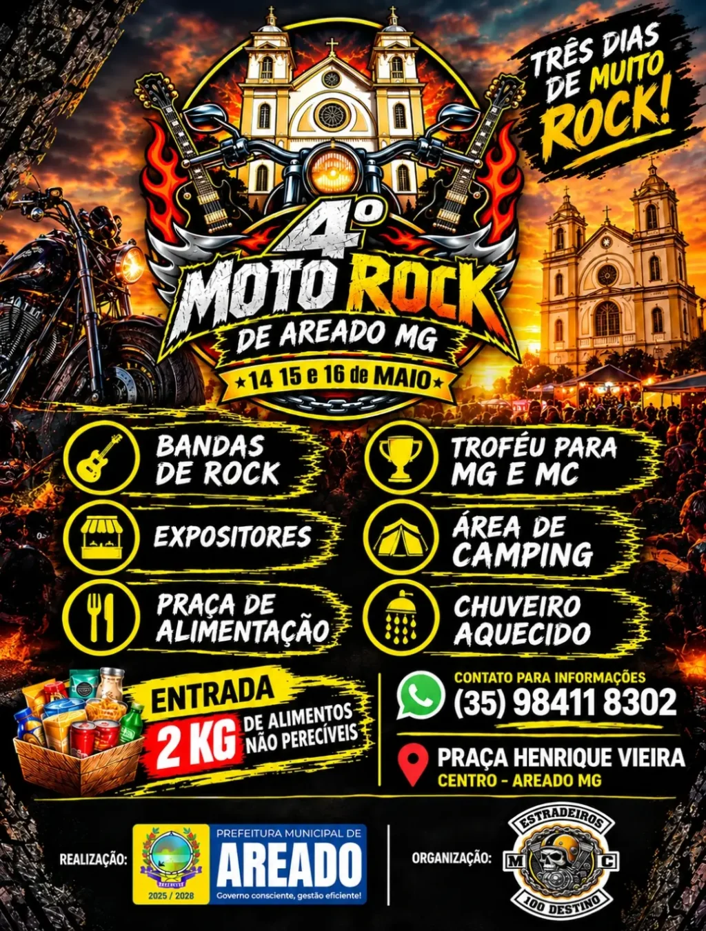Cartaz oficial do show Menos é Mais e Sorriso Maroto no P12 Guarapari 2027