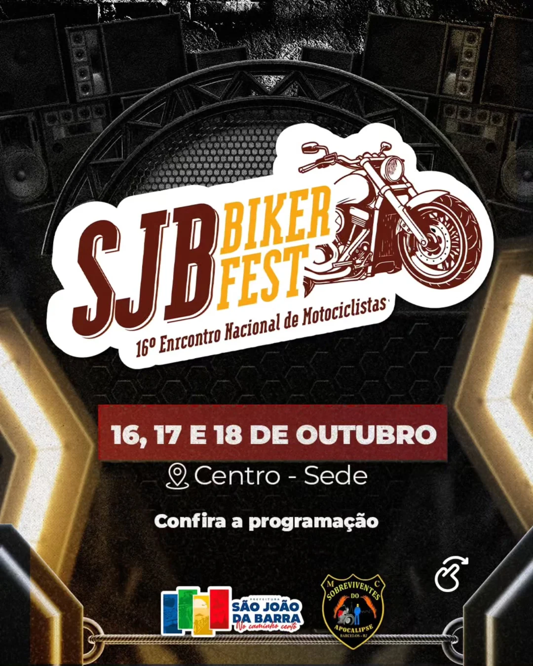 SJB Biker Fest 2026: 16º Encontro 1 Cartaz do 16º SJB Biker Fest 2026 em São João da Barra